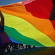 Marchers carry a rainbow flag in the Los Angeles Pride Parade on June 8, 2014, in West Hollywood, Calif.
David McNew/Getty Images
